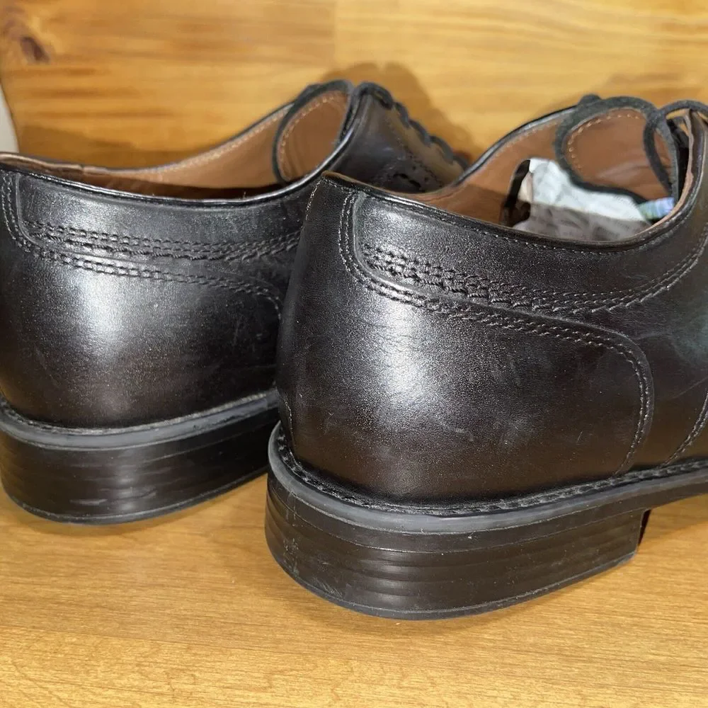 Johnston‎ & Murphy Shoes Men 11 Black Sheepskin Dress Casual Shoes Cap Toe